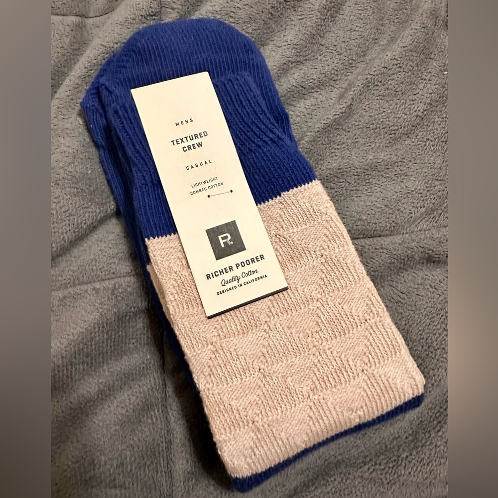 Richer Poorer dress socks for men, OS, Blue,NWT